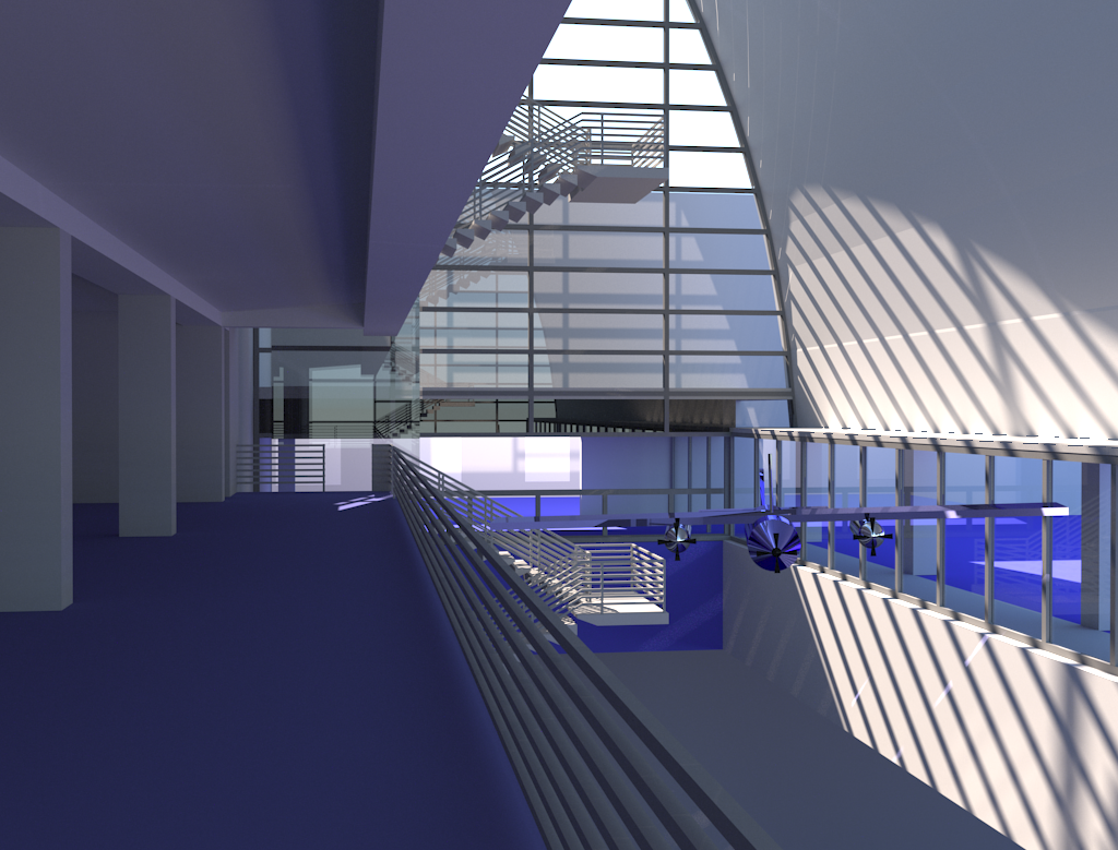 Luxrender rendering from the 3rd floor looking west.