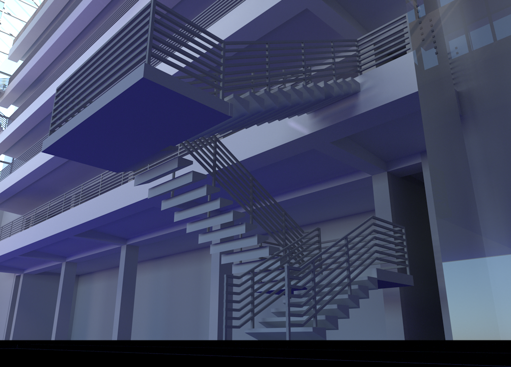 Luxrender rendering of the staircase.