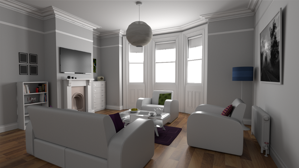 Living Room
rendered via bi-directional path tracing.