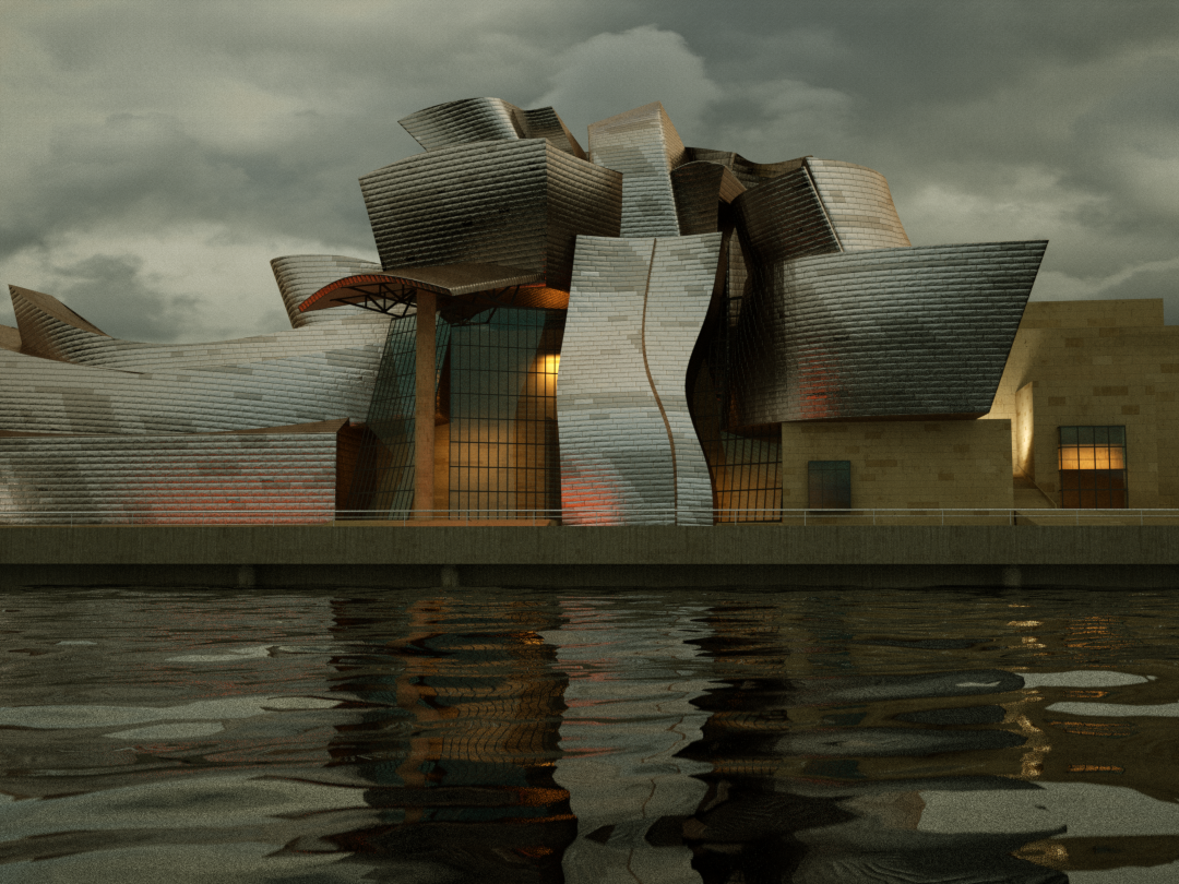 Guggenheim
Museum Bilbao scene shipping with Maxwell 5.