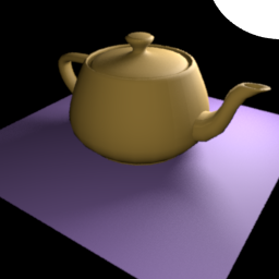 Teapot scene rendered with direct·lighting