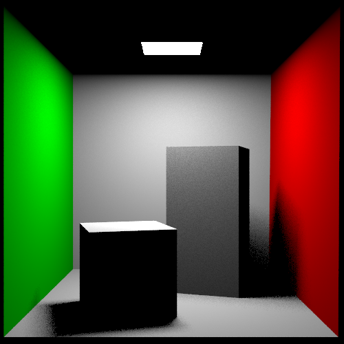 Cornell Box scene rendered with direct lighting