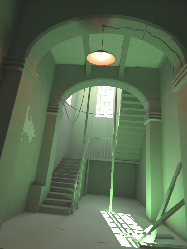 Hallway scene rendered by Radiance.