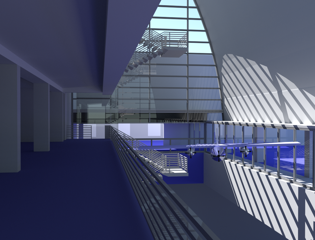 Cycles rendering from the 3rd floor looking west.