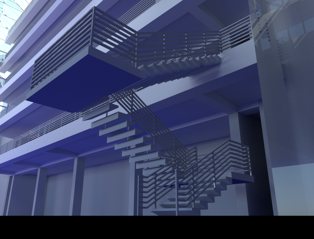 Cycles rendering of the staircase.