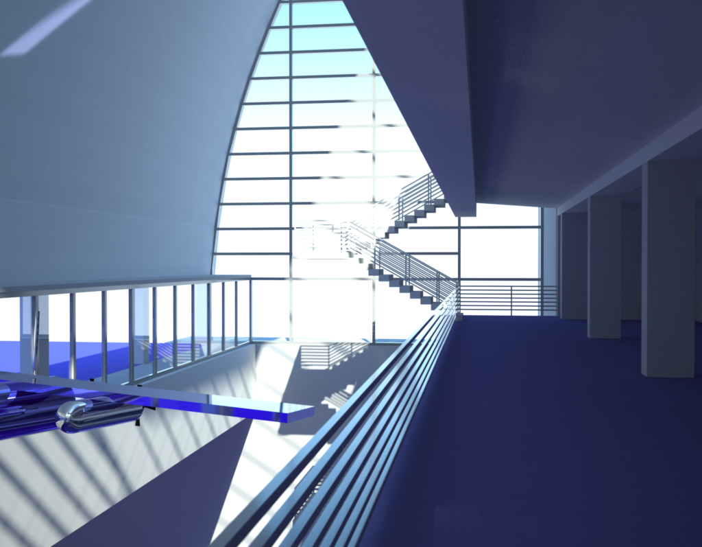 Indigo rendering from the 3rd floor looking east.