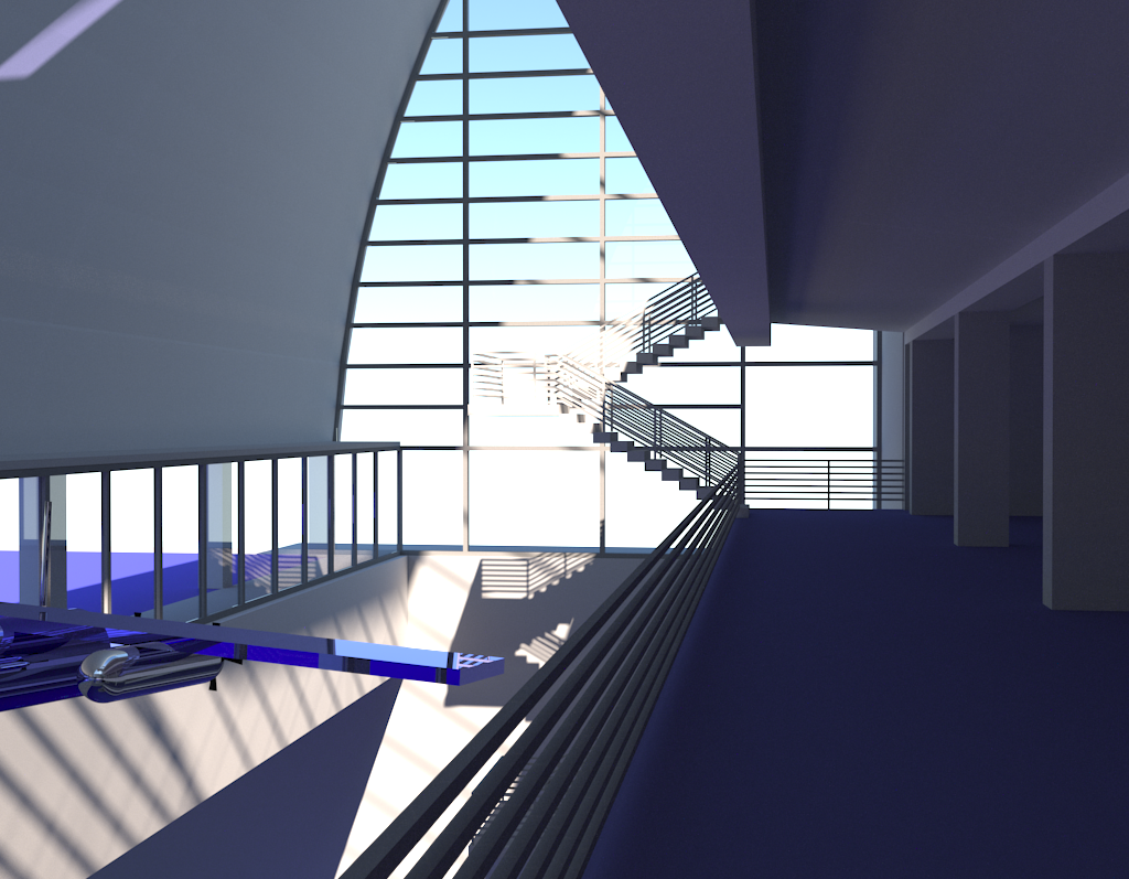 Luxrender rendering from the 3rd floor looking east.