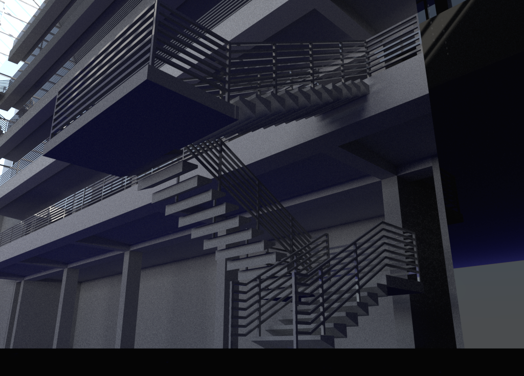 Mental Ray rendering of the staircase (using MDL).