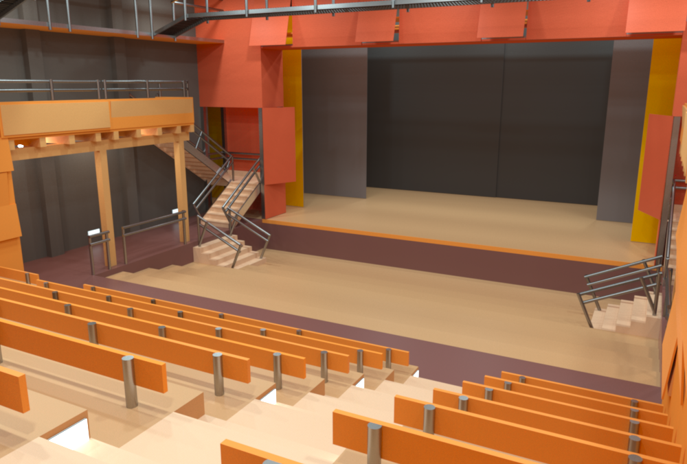 Luxrender rendering of one of the corner seat perspectives.