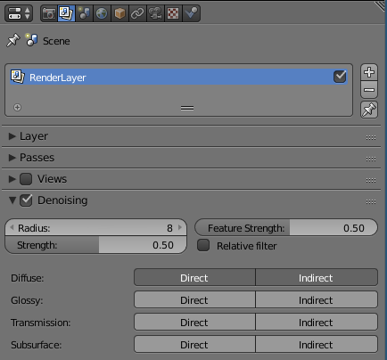 Cycles' denoising settings
